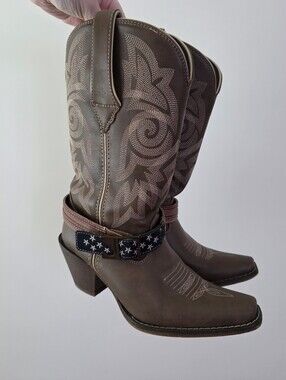 Durango American Flag Buckle Western Boots Womens 6 Cowgirl Rodeo Festival